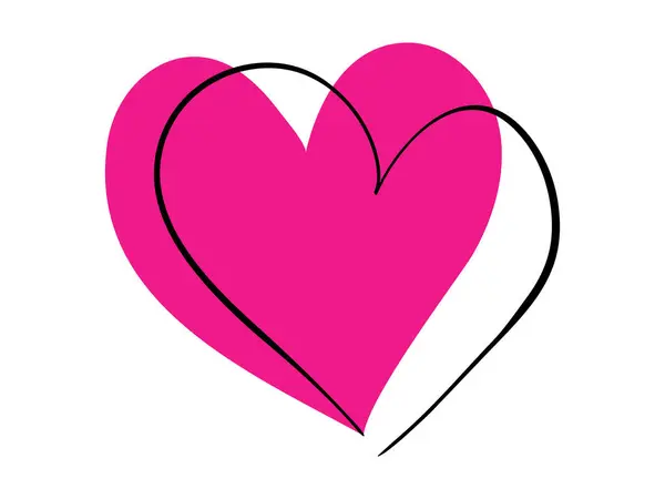 Ícone Coração Rosa Isolado Branco Vetor Símbolo Amor — Vetor de Stock