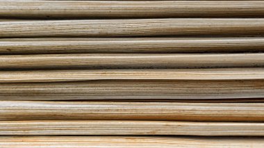 Palmiye yaprağı dokusu. Kuru palmiye yaprağı yapısı, yakın plan, doğal renk.