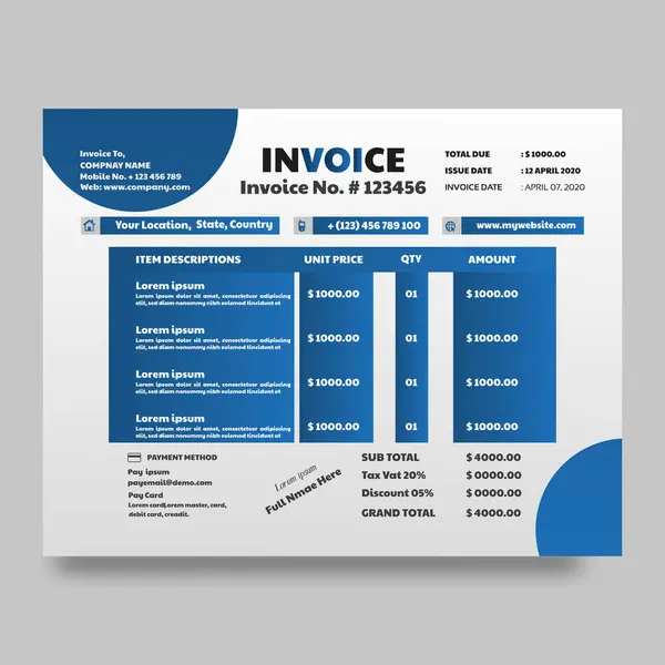 Şirket Fatura Tasarımı Şablonu 2025