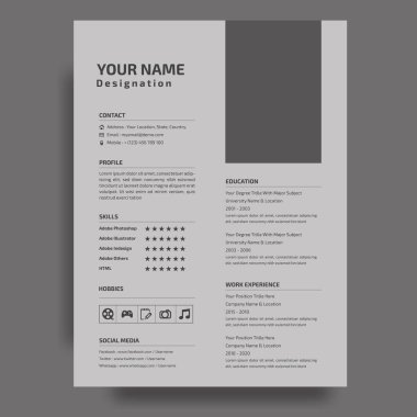 Profesyonel Devam ya da CV tasarım şablonu