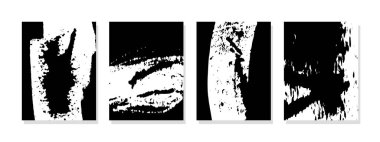 Siyah boya fırçalı minimalist duvar sanatı beyaz bir tuvale sıçrıyor, biraz sanatsal zarafet katıyor..