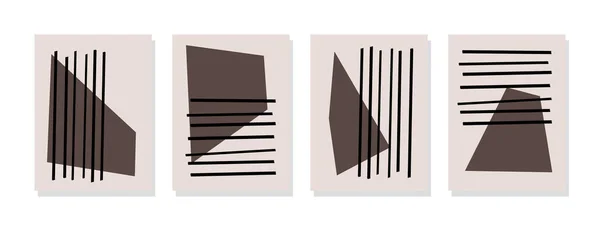 Forme Minimaliste Marron Géométrique Sur Fond Marron Doux Complétée Par — Image vectorielle