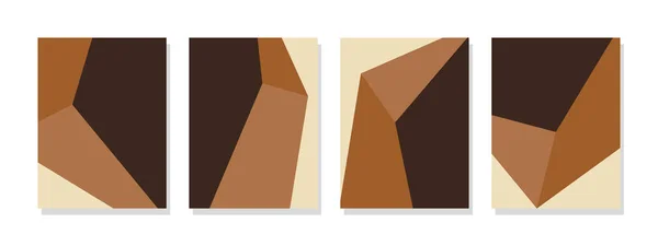 Abstraktes Geometrisches Polygonales Design Satten Dunklen Brauntönen Elegante Und Minimalistische — Stockvektor