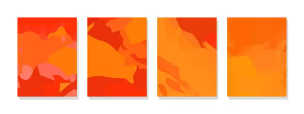 Organisk Vågig Lutning Bakgrund Med Röd Orange Mönster Minimalistisk Design — Stock vektor