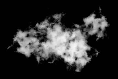 Siyah arkaplanda bulutlar. Beyaz bulutluluk, sis arkaplanı