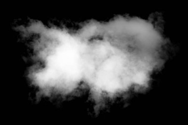 Siyah arkaplanda bulutlar. Beyaz bulutluluk, sis arkaplanı