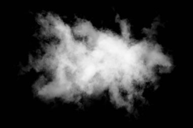 Siyah arkaplanda bulutlar. Beyaz bulutluluk, sis arkaplanı