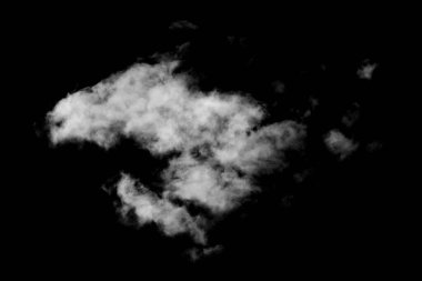 Siyah arkaplanda bulutlar. Beyaz bulutluluk, sis arkaplanı