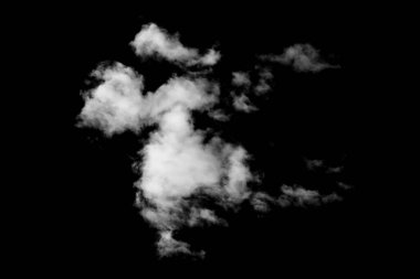 Siyah arkaplanda bulutlar. Beyaz bulutluluk, sis arkaplanı