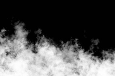 Siyah arkaplanda beyaz duman, desenli duman, fırça etkisi