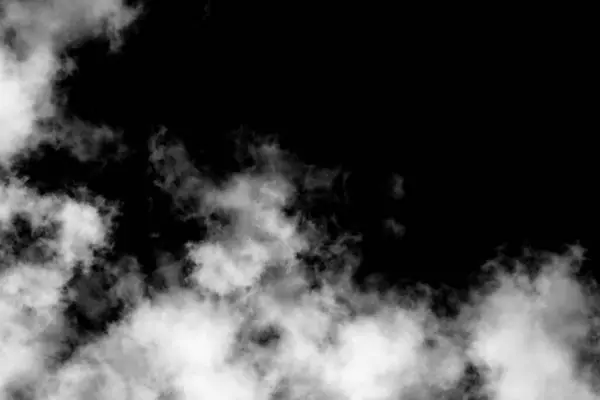 Fehér Füst Elszigetelt Fekete Háttérrel Texturált Füst Ecset Hatás — Stock Fotó