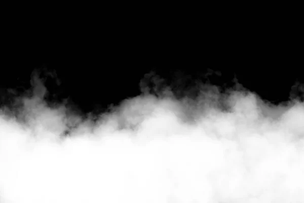 黒い背景で隔離された白い煙 テクスチャされた煙 ブラシの効果 — ストック写真