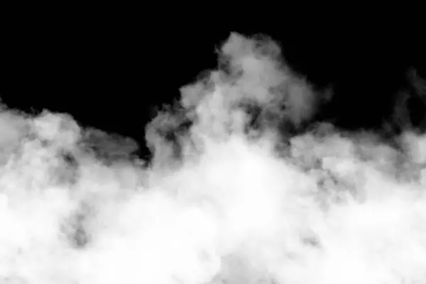 White Smoke Isolated Black Background Textured Smoke Brush Effect — Stock Photo, Image
