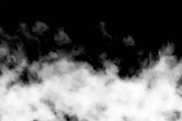 Siyah arkaplanda beyaz duman, desenli duman, fırça etkisi
