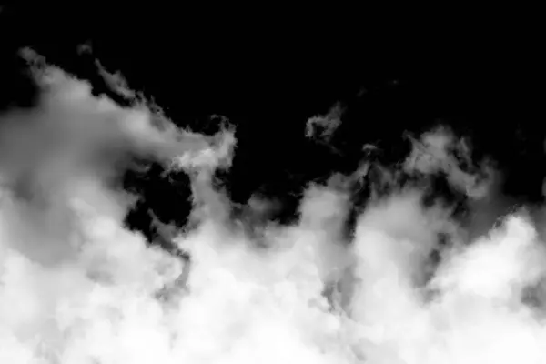 白色烟雾隔离在黑色背景 纹理烟雾 刷毛效果 — 图库照片