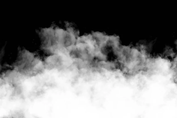 Fumo Bianco Isolato Fondo Nero Fumo Strutturato Effetto Pennello — Foto Stock