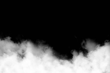 Siyah arkaplanda beyaz duman, desenli duman, fırça etkisi