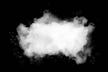 Siyah arkaplanda beyaz duman, desenli duman, fırça etkisi