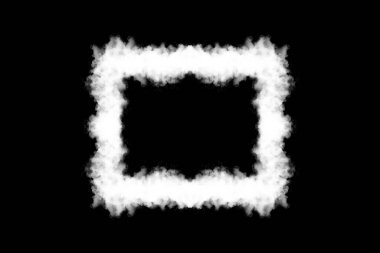 Siyah arkaplanda beyaz duman, desenli duman, fırça etkisi