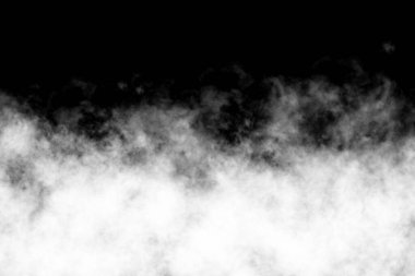 Siyah arkaplanda beyaz duman, desenli duman, fırça etkisi