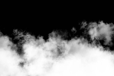 Siyah arkaplanda beyaz duman, desenli duman, fırça etkisi