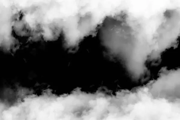Fehér Füst Elszigetelt Fekete Háttérrel Texturált Füst Ecset Hatás — Stock Fotó