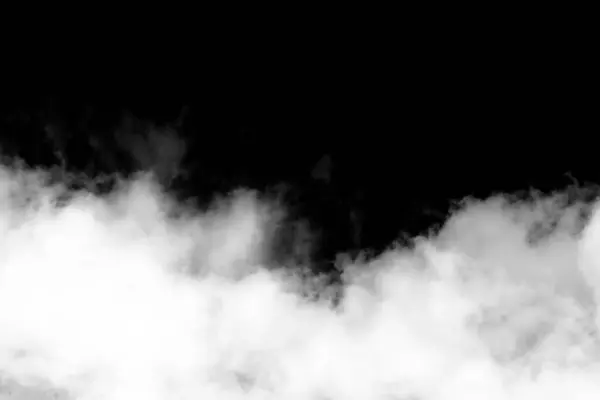 Fumo Bianco Isolato Fondo Nero Fumo Strutturato Effetto Pennello — Foto Stock