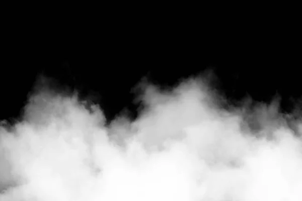 Weißer Rauch Isoliert Auf Schwarzem Hintergrund Textured Smoke Pinseleffekt — Stockfoto