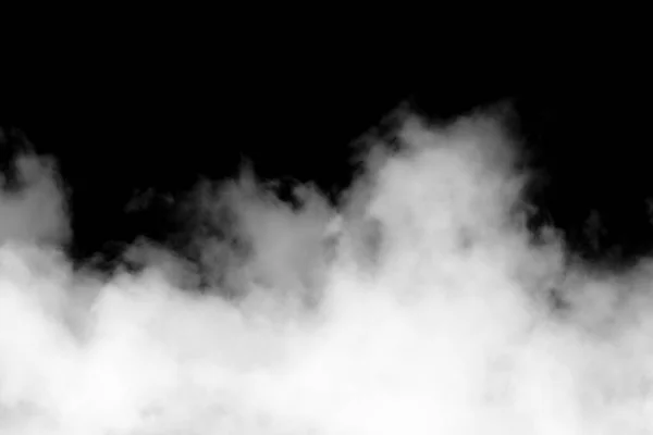 黒い背景で隔離された白い煙 テクスチャされた煙 ブラシの効果 — ストック写真