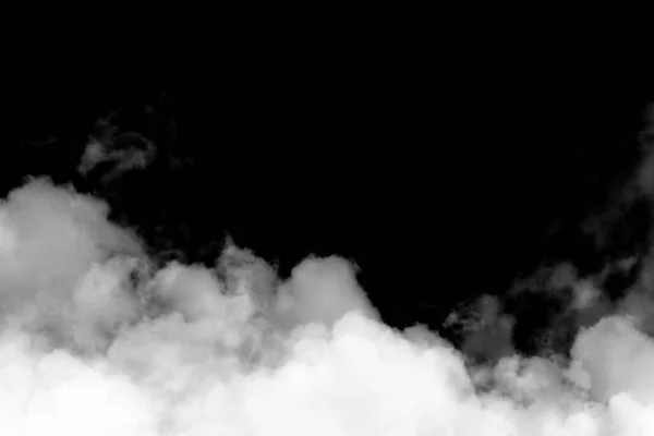 Белый Дым Изолированы Черном Фоне Текстурный Дым Эффект Кисти — стоковое фото