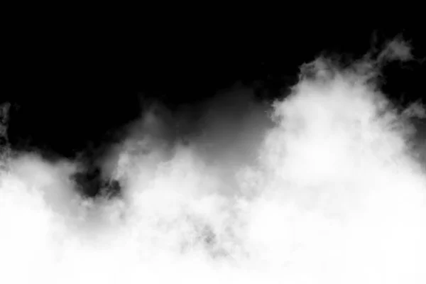 Белый Дым Изолированы Черном Фоне Текстурный Дым Эффект Кисти — стоковое фото