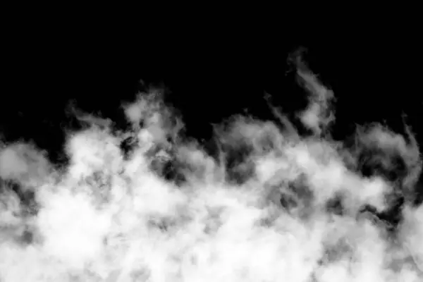 Stock image white clouds on black background. smoke in the form of a wave.