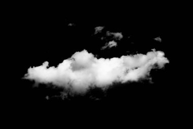 Siyah arkaplanda izole edilmiş kara bulut şeklinde kara bulut