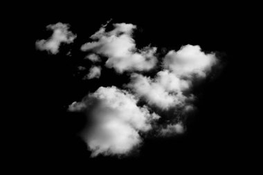 Siyah arkaplanda izole edilmiş bulut