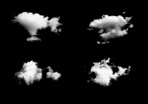 Белое Облако Изолированное Черного — стоковое фото