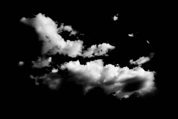 Chmury Czarnym Tle Białe Chmury — Zdjęcie stockowe