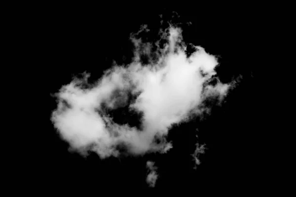 Witte Wolken Zwarte Achtergrond Geïsoleerde Elementen Rook — Stockfoto