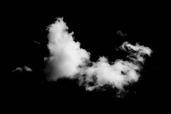 Nuvola Bianca Isolata Sfondo Nero Fumo Testurizzato Pennello — Foto Stock