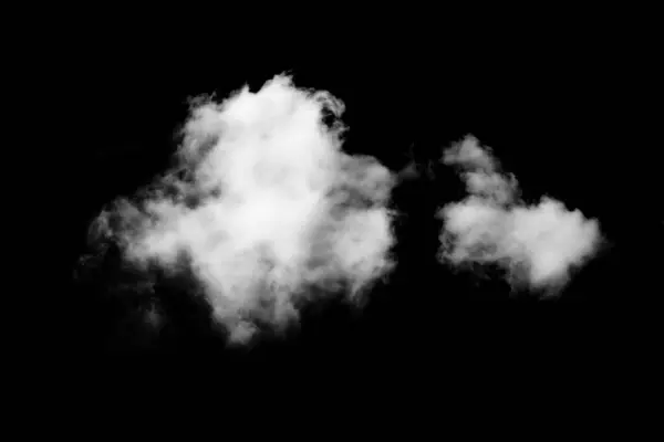 Siyah Arkaplanda Beyaz Bulutlar — Stok fotoğraf