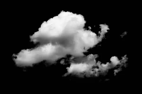 Nuvola Bianca Isolata Sfondo Nero Nuvola Bianca Con Percorso Ritaglio — Foto Stock