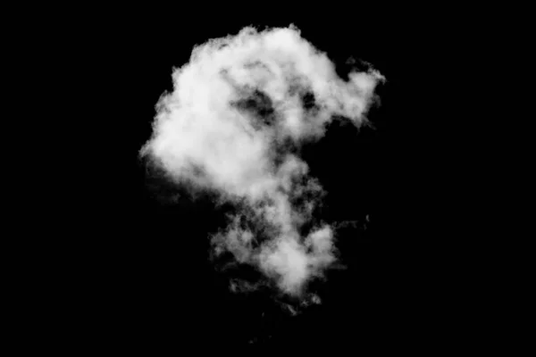 Nube Blanca Aislada Sobre Fondo Negro Humo Blanco Cepillo Texturizado —  Fotos de Stock