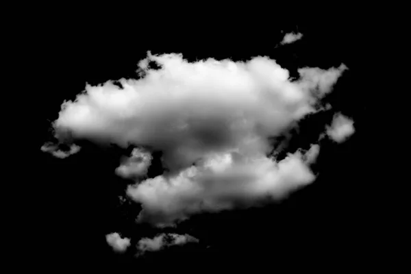 Chmura Odizolowana Czarnym Tle Ścieżka Wycinania — Zdjęcie stockowe