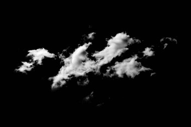 Siyah arkaplanda bulut. izole edilmiş beyaz arkaplan
