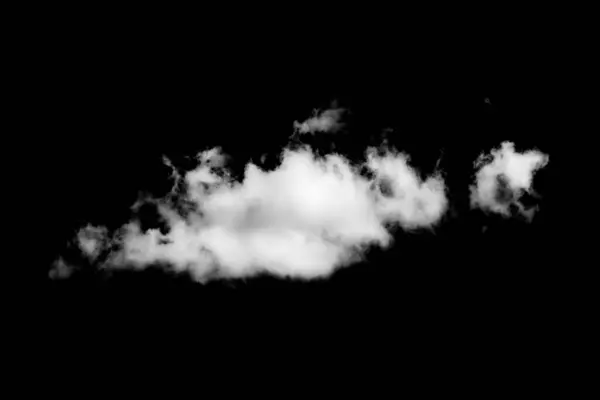 Weiße Wolke Isoliert Mit Schwarzem Hintergrund Strukturierter Weißer Pinsel Rendering — Stockfoto