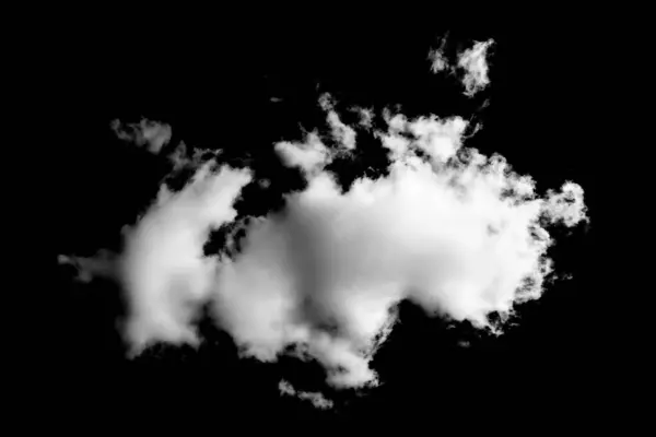 被黑色背景隔离的白云 白云与刷子 — 图库照片