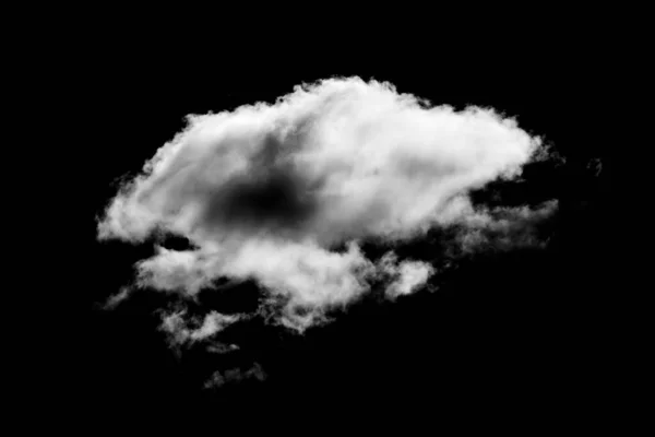 Біла Хмара Ізольована Чорному Тлі Біла Хмара Диму — стокове фото