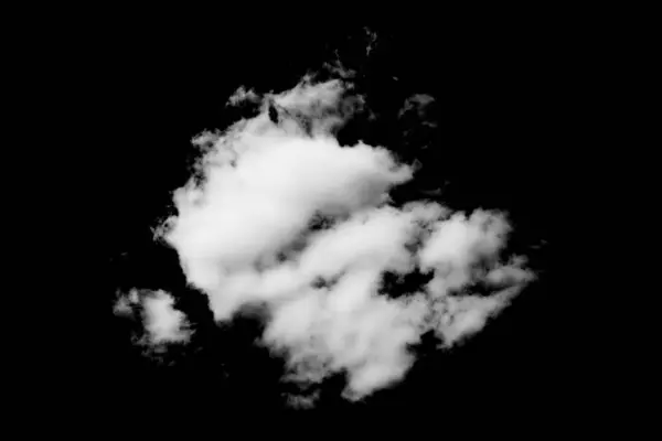 被黑色背景隔离的白云 天空中的白云 — 图库照片