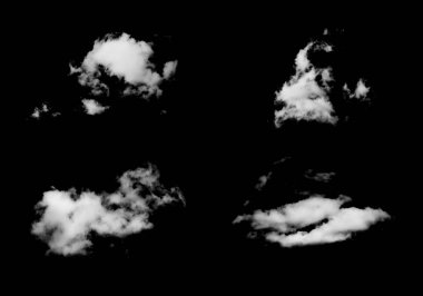 Siyah arkaplanda bulut kümesi.