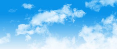 Beyaz bulutlu mavi gökyüzü.