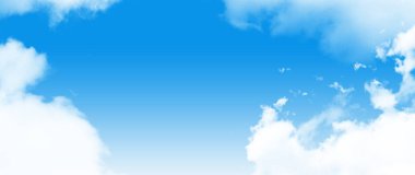 Bulutlu mavi gökyüzü arkaplan vektörü çizimi